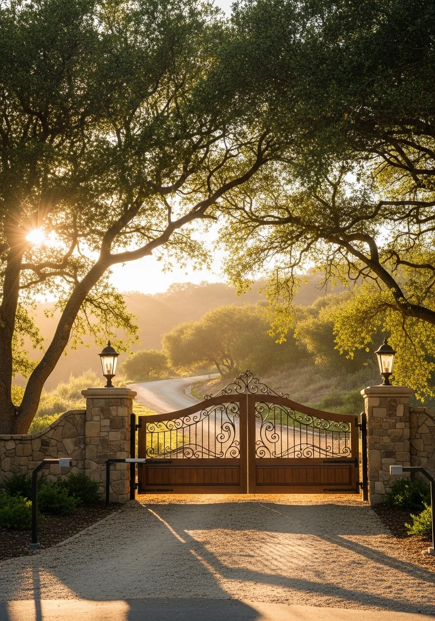 Rancho Santa Fe residential entrance with gated property and native landscaping reflecting the community's equestrian and preservation heritage.